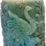 vela pavo real en cirio ip artistic candles